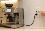 Breville Oracle Touch connected to a wall outlet for breaker troubleshooting